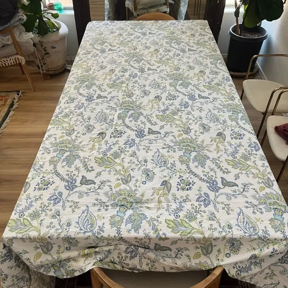 Pottery Barn Annie Paisley 100% Cotton King Flat Sheet